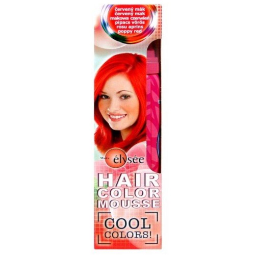 Prodlužování vlasů a účesy - Elysée barevné pěnové tužidlo 44 červený mák, 75 ml