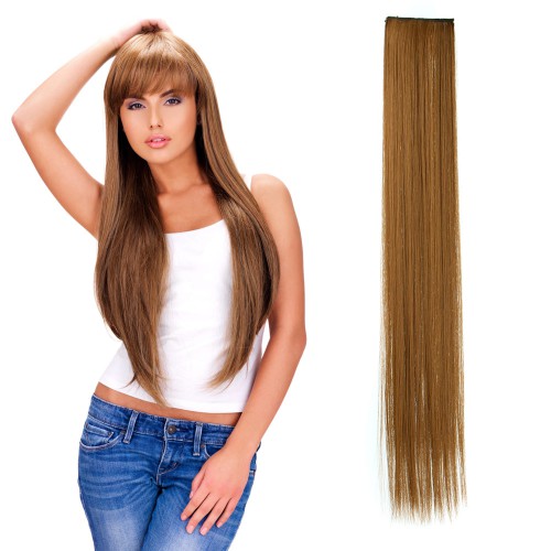 Prodlužování vlasů a účesy - Rovný clip in pásek vlasů v délce 60 cm - odstín H
