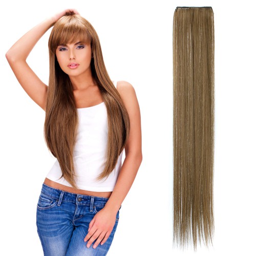 Prodlužování vlasů a účesy - Rovný clip in pásek vlasů v délce 60 cm - odstín K