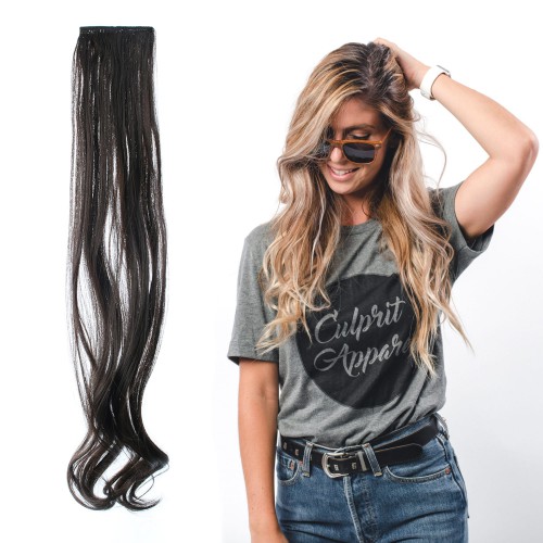 Prodlužování vlasů a účesy - Vlnitý clip in pásek vlasů v délce 55 cm - odstín B