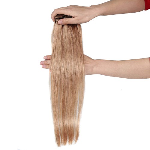 Prodlužování vlasů a účesy - Clip in vlasy 55 cm lidské – Remy 70 g - odstín 27