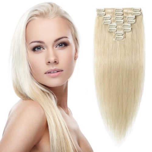 Prodlužování vlasů a účesy - Clip in vlasy 51 cm lidské – Remy 100 g - odstín 60