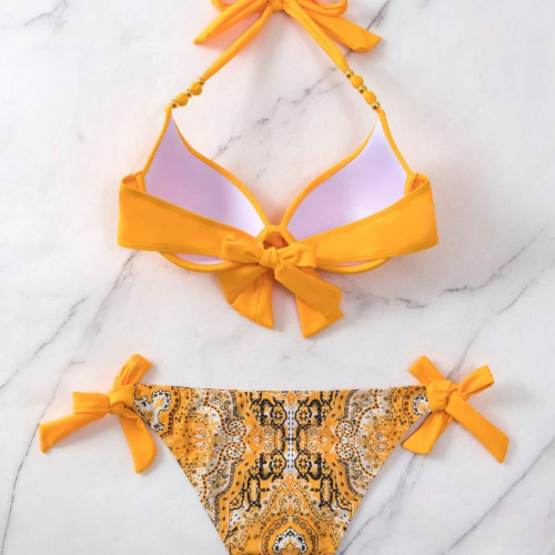 Dámská móda a doplňky - Dámské dvoudílné plavky Marbles - oranžové