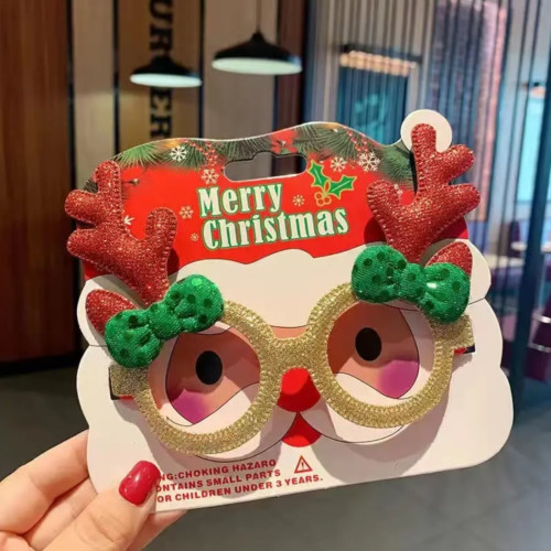 Domácnost a zábava - Vánoční ozdobné brýle - sob s mašličkou