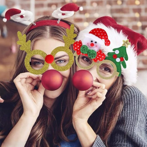 Domácnost a zábava - Vánoční ozdobné brýle - sob s mašličkou