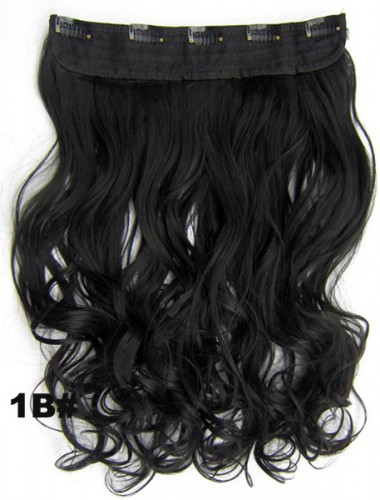 Prodlužování vlasů a účesy - Clip in pás vlasů - lokny 55 cm - odstín 1B