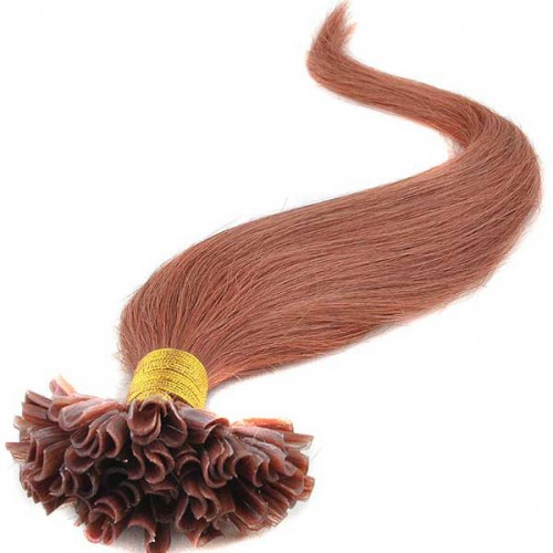 Prodlužování vlasů a účesy - Vlasy keratin kvalita Remy AAA 51 cm, 100 ks - odstín 30