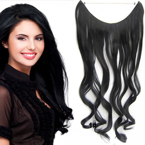 Prodlužování vlasů a účesy - Flip in vlasy - vlnitý pás vlasů 45 cm - odstín 1#