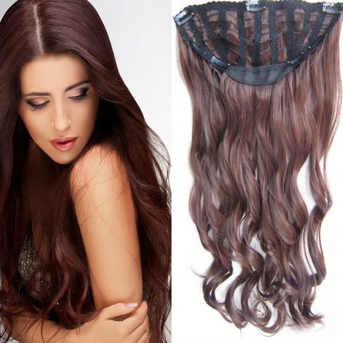 Prodlužování vlasů a účesy - Clip in pás vlasů - Jessica 60 cm vlnitý - odstín M4/33