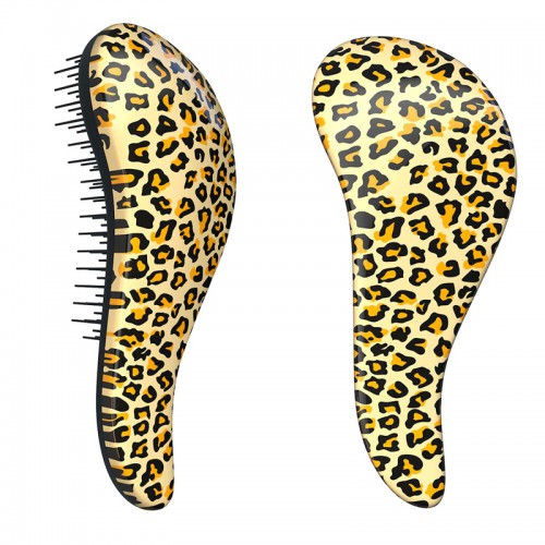 Prodlužování vlasů a účesy - Dtangler rozčesávací kartáč na vlasy - Leopard Yellow