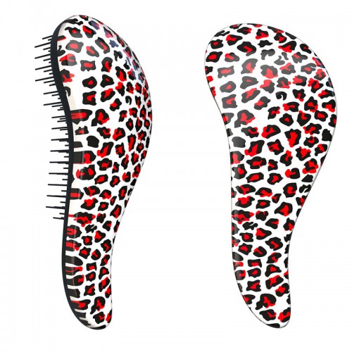 Prodlužování vlasů a účesy - Dtangler rozčesávací kartáč na vlasy - Leopard Pink
