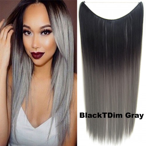 Prodlužování vlasů a účesy - Flip in vlasy - 55 cm dlouhý pás vlasů - odstín Black T GrayDim