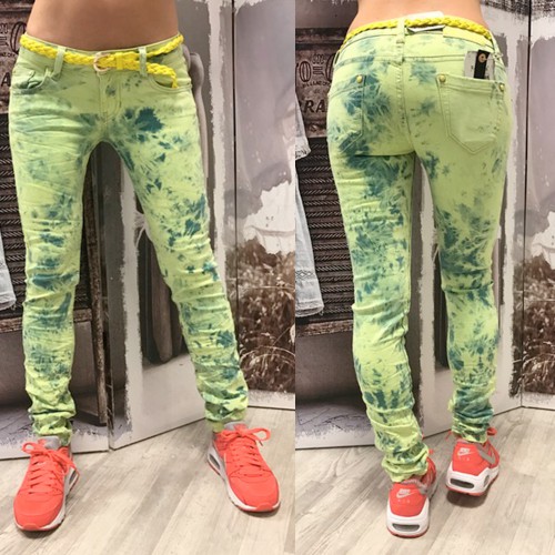 Dámská móda a doplňky - Dámské neon jeans - zelené