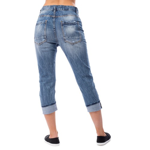 Dámská móda a doplňky - Dámské třičtvrteční boyfrend jeans