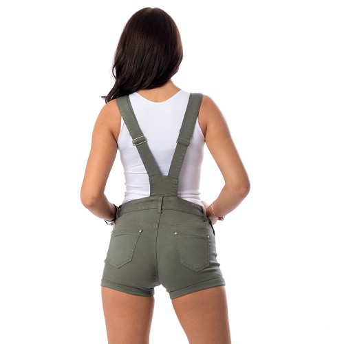 Dámská móda a doplňky - Dámské kraťasy s laclem - khaki