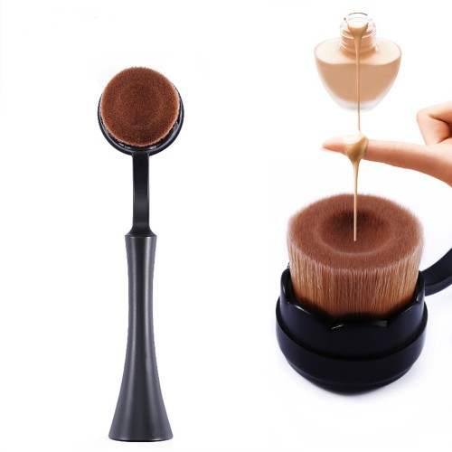 Krása - Kosmetický štětec na make up - plochooválný kartáč