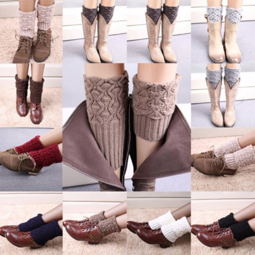 Dámská móda a doplňky - Pletené návleky na nohy do kozaček 2 v 1