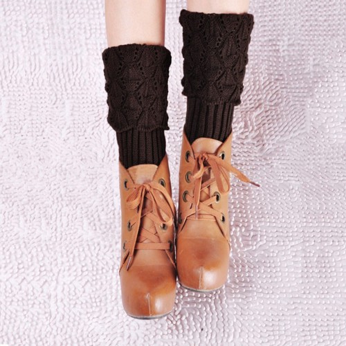 Dámská móda a doplňky - Pletené návleky na nohy do kozaček 2 v 1