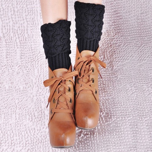 Dámská móda a doplňky - Pletené návleky na nohy do kozaček 2 v 1