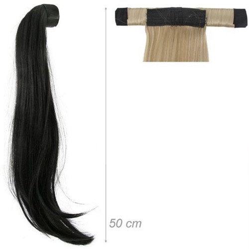 Prodlužování vlasů a účesy - Culík, cop rovný s omotávkovou sponou, 50 cm