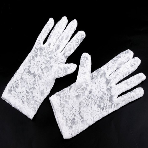 Dámská móda a doplňky - Společenské rukavice 21 cm krajkové