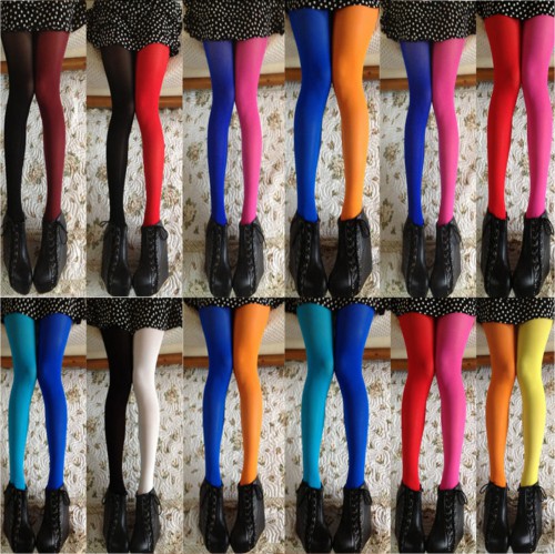 Dámská móda a doplňky - Dámské dvoubarevné punčochy