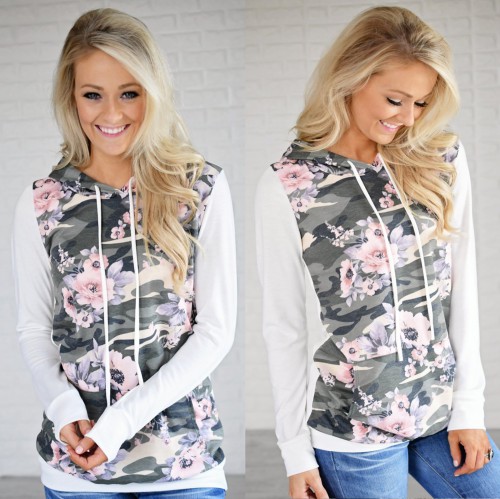 Dámská móda a doplňky - Dámská mikina s kapucí Floral Camo