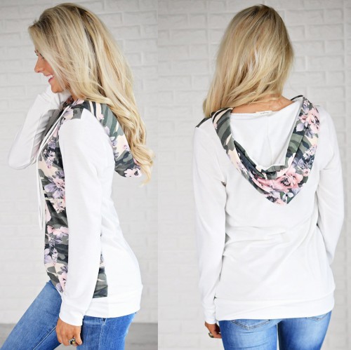 Dámská móda a doplňky - Dámská mikina s kapucí Floral Camo