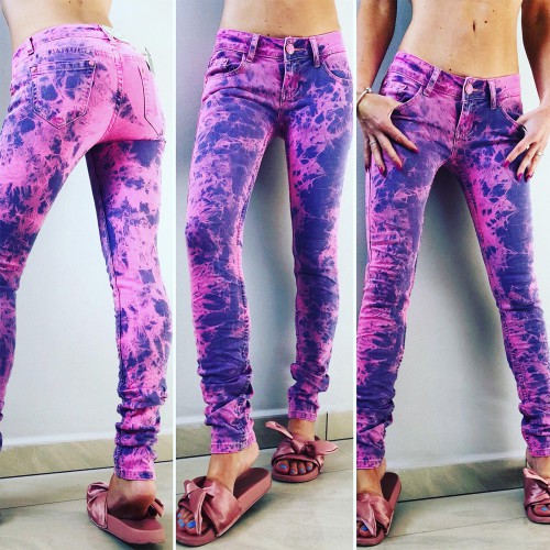 Dámská móda a doplňky - Dámské neon jeans - růžové
