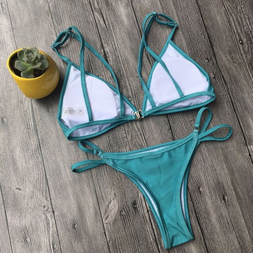 Dámská móda a doplňky - Dámské push up plavky - Army Green