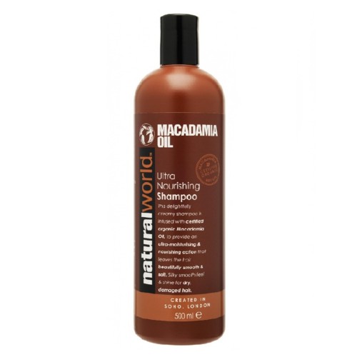Kosmetika a zdraví - Natural World Macadamia oil vlasový šampon, 500 ml