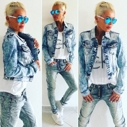 Dámská móda a doplňky - Dámská jeans bunda - Lacing