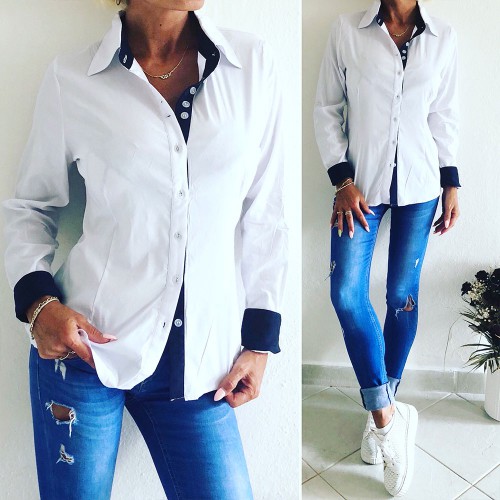 Dámská móda a doplňky - Dámská bílá košile - Chic
