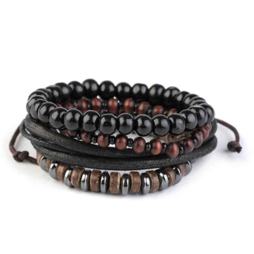 Dámská móda a doplňky - Sada náramků - Black v boho stylu