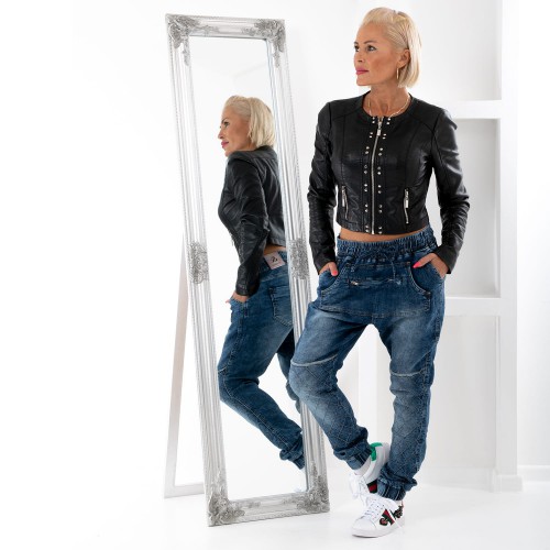 Dámská móda a doplňky - Dámské luxusní baggy jeans s prošíváním