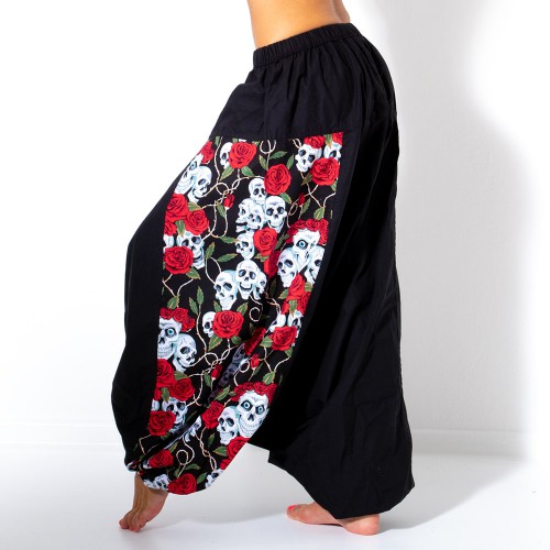 Dámská móda a doplňky - Bumginy Harémové kalhoty Rose Skulls