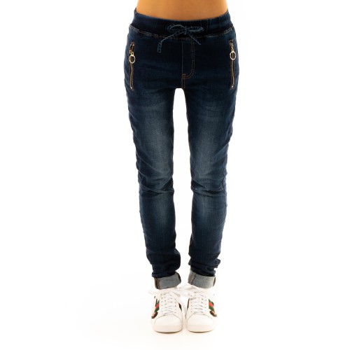 Dámská móda a doplňky - Dámské jeans baggy se šňůrkou v pase