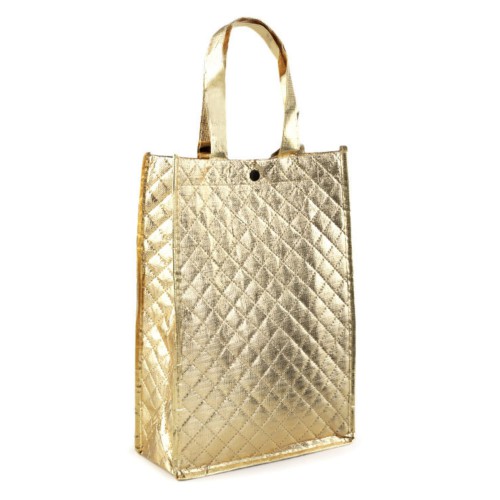 Dámská móda a doplňky - Textilní taška metalická 23 x 33 cm