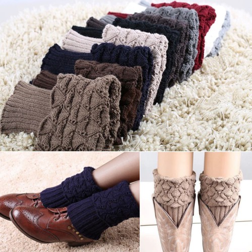 Dámská móda a doplňky - Pletené návleky na nohy do kozaček 2 v 1