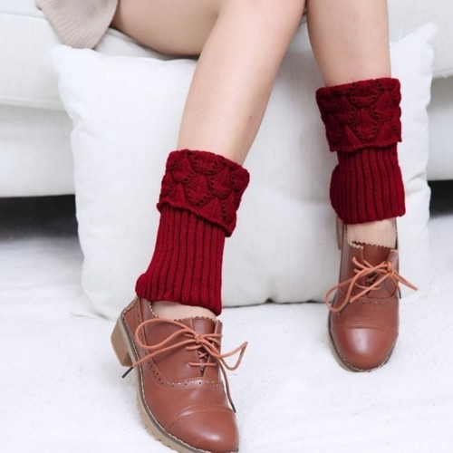 Dámská móda a doplňky - Pletené návleky na nohy do kozaček 2 v 1