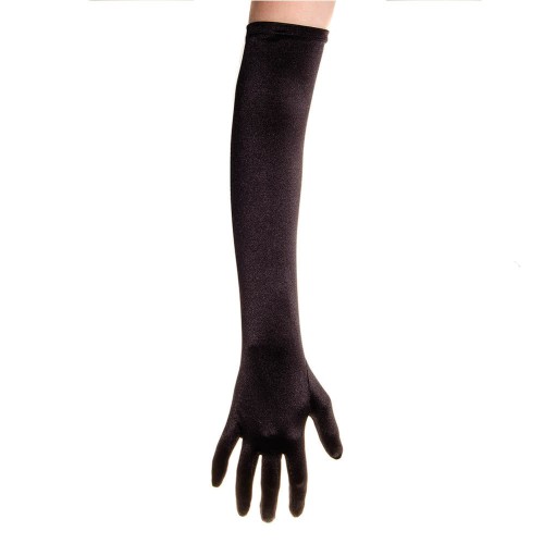 Naše tipy - Společenské saténové rukavice 45 cm - černé
