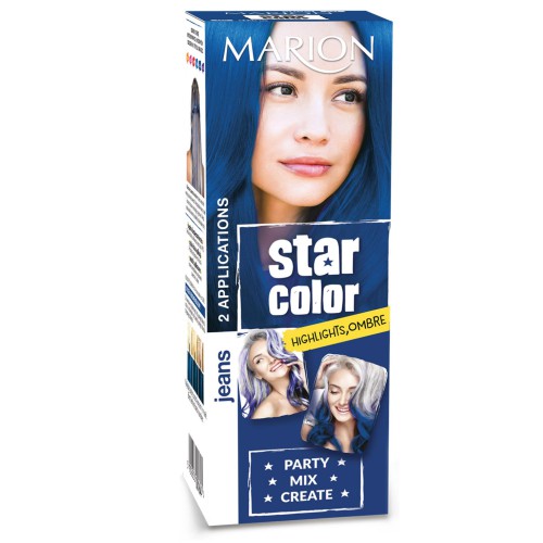 Krása a zábava - Marion Star Color smývatelná barva na vlasy Jeans, 2 x 35 ml