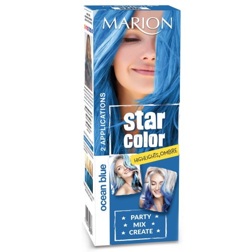 Krása a zábava - Marion Star Color smývatelná barva na vlasy Ocean Blue, 2 x 35 ml