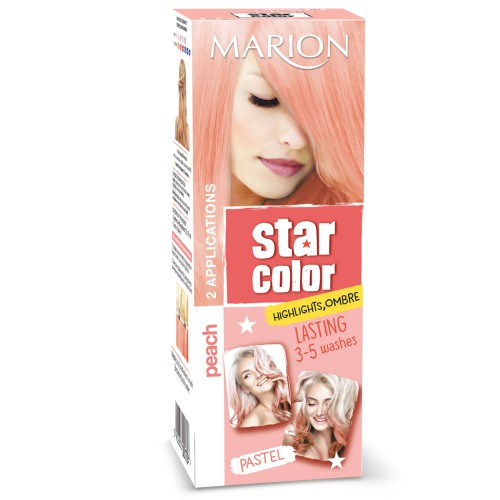 Kosmetika a zdraví - Marion Star Color smývatelná barva na vlasy Pastel Peach, 2 x 35 ml
