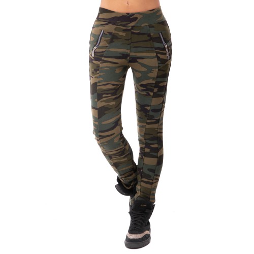 Dámská móda a doplňky - Dámské zateplené legíny Army Green