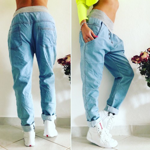 Dámská móda a doplňky - Dámské plátýnkové harémové jeans