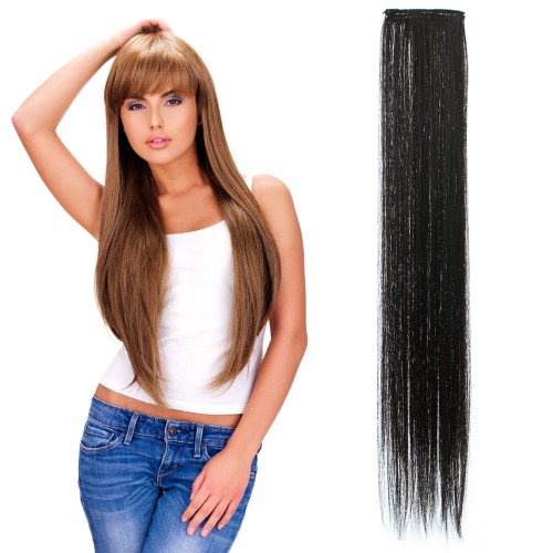 Prodlužování vlasů a účesy - Rovný clip in pásek vlasů v délce 60 cm - odstín A