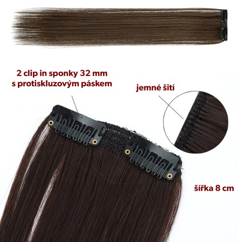 Prodlužování vlasů a účesy - Rovný clip in pásek vlasů v délce 60 cm - odstín H