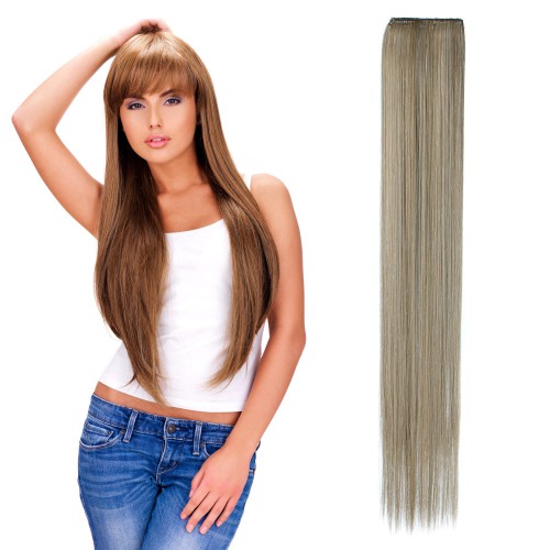 Prodlužování vlasů a účesy - Rovný clip in pásek vlasů v délce 60 cm - odstín M