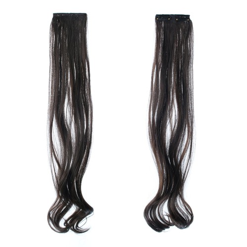 Prodlužování vlasů a účesy - Vlnitý clip in pásek vlasů v délce 55 cm - odstín B